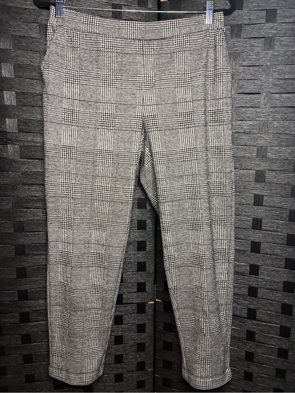 Banana Republic Hayden Black and White Glen Plaid Trousers